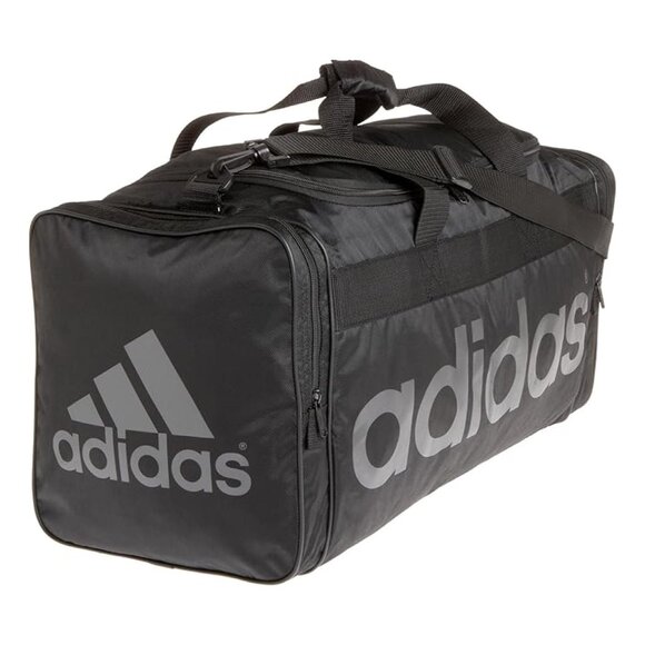 adidas Black TreFoil Santiago Duffle Travel Weekender Workout Bag - Picture 3 of 5